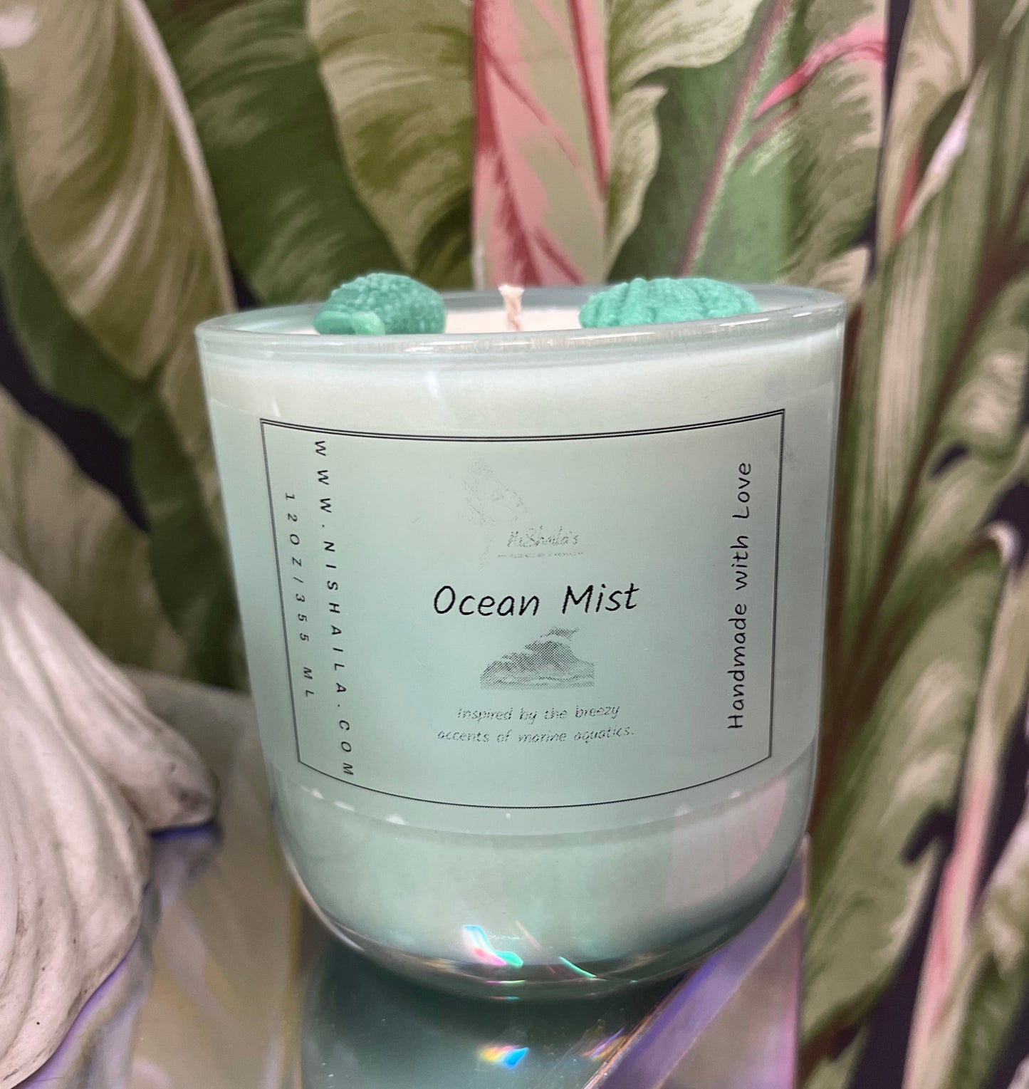 Ocean mist 12 OZ Teal Jar