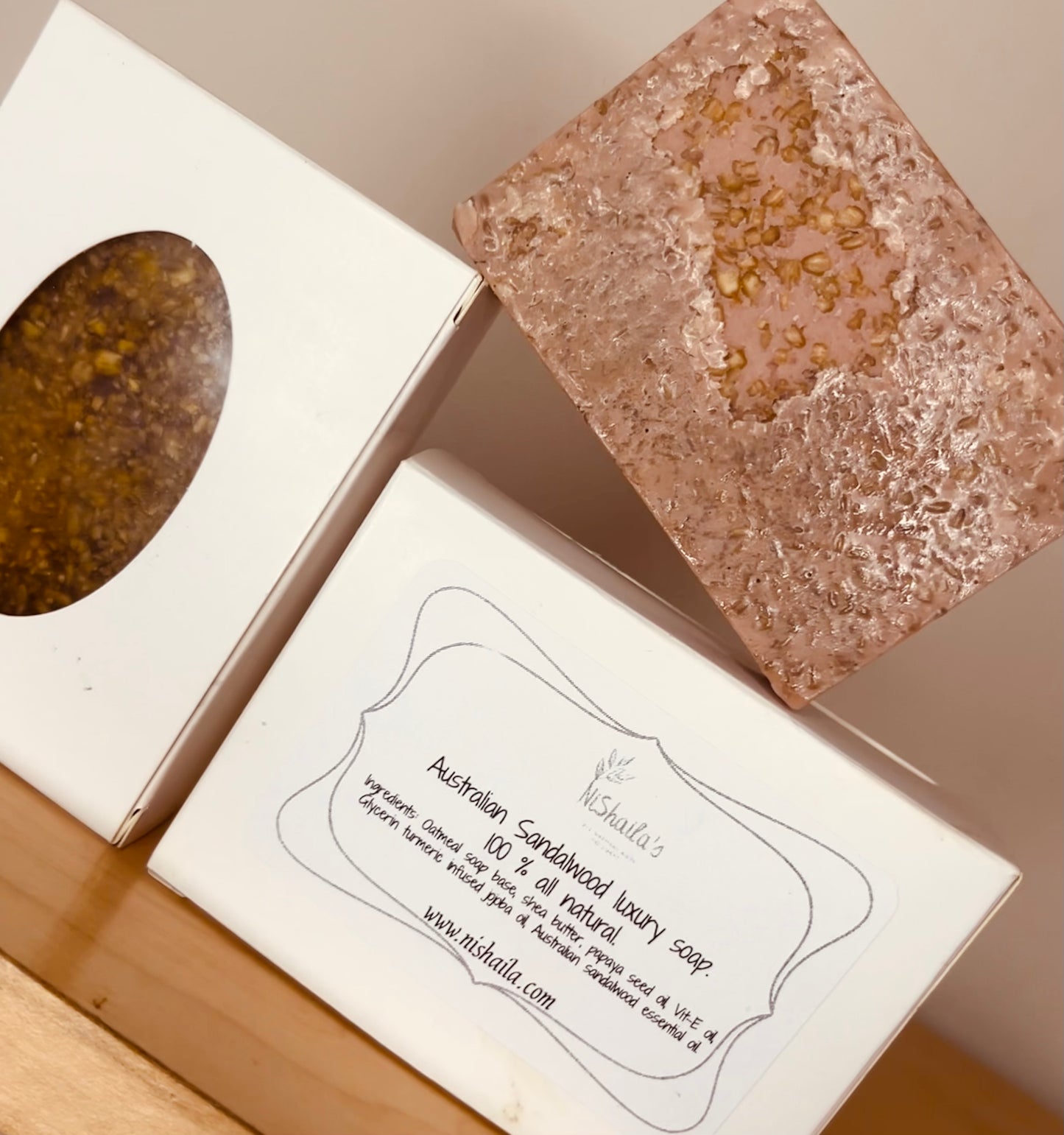 Australian Sandalwood and Oats luxury bar.