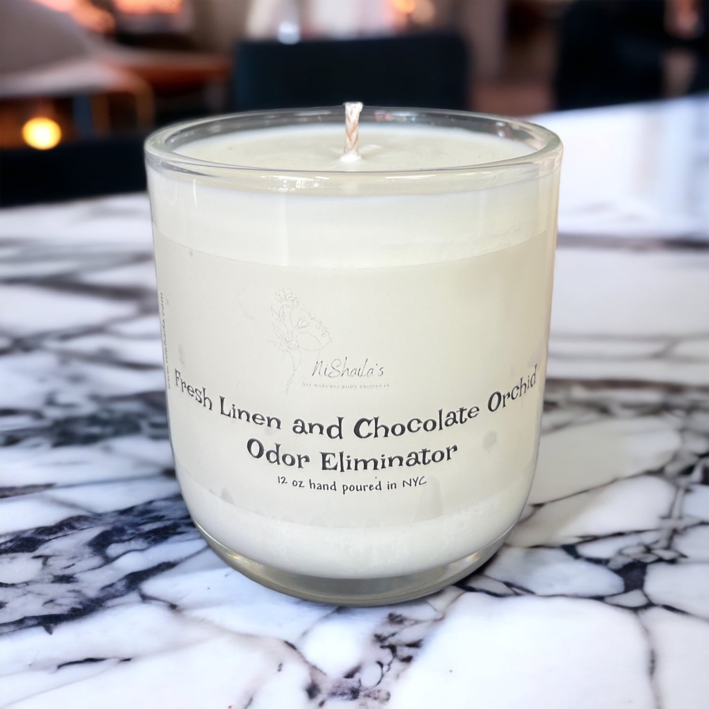 Fresh Linen and Chocolate Orchid Odor Eliminator - 12 OZ Serafina Jar