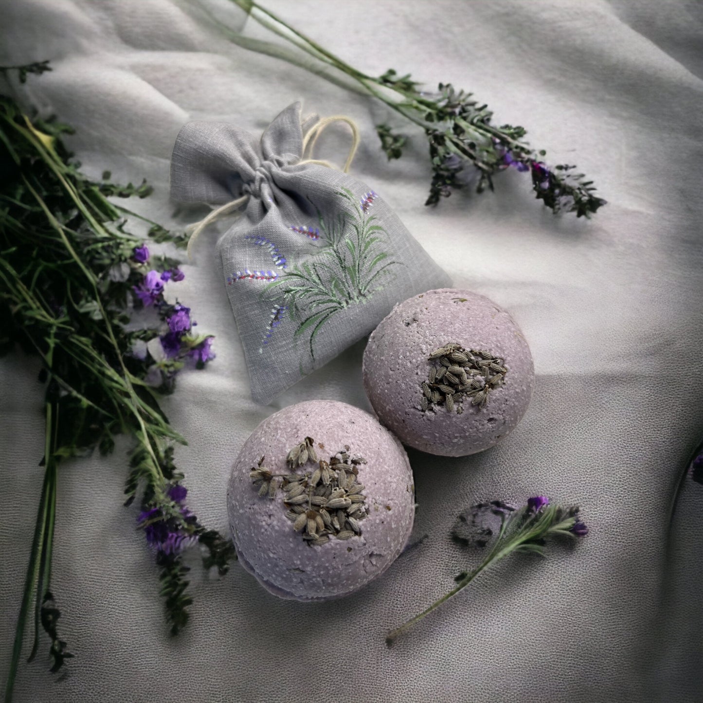 "Relaxo Maxo" lavender aromatherapy bath bomb.