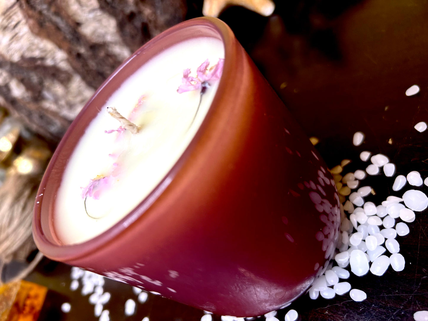 Chocolate Orchid 12 OZ Soy Wax Candle - Serafina Merlot Jar